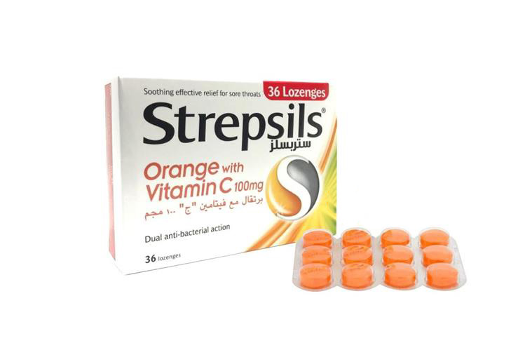 STREPSILS ORANGE VITAMIN C 36 LOZENGES - Apotek Plus Pharmacy