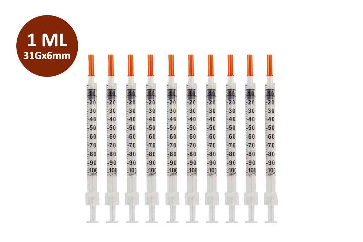 SYRINGE RS INSULIN 1 ML 31GM 6MM 10 PCS - Apotek Plus Pharmacy