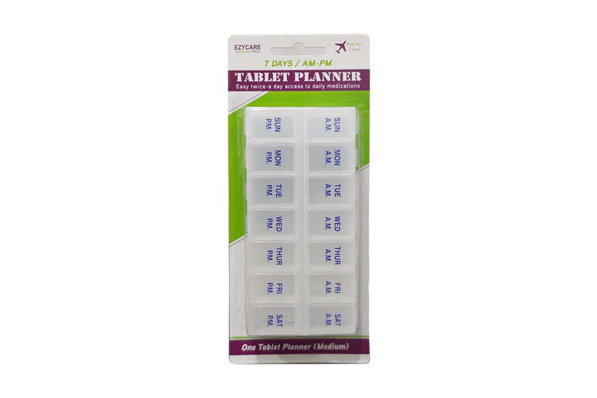 EZYCARE 7 DAYS AM PM TABLET PLANNER COLOR WHITE 17375 - Apotek Plus Pharmacy