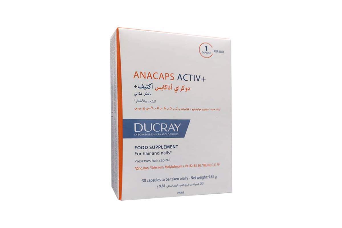DUCRAY ANACAPS ACTIV PLUS HAIR AND NAILS 30 CAPSULES - Apotek Plus Pharmacy