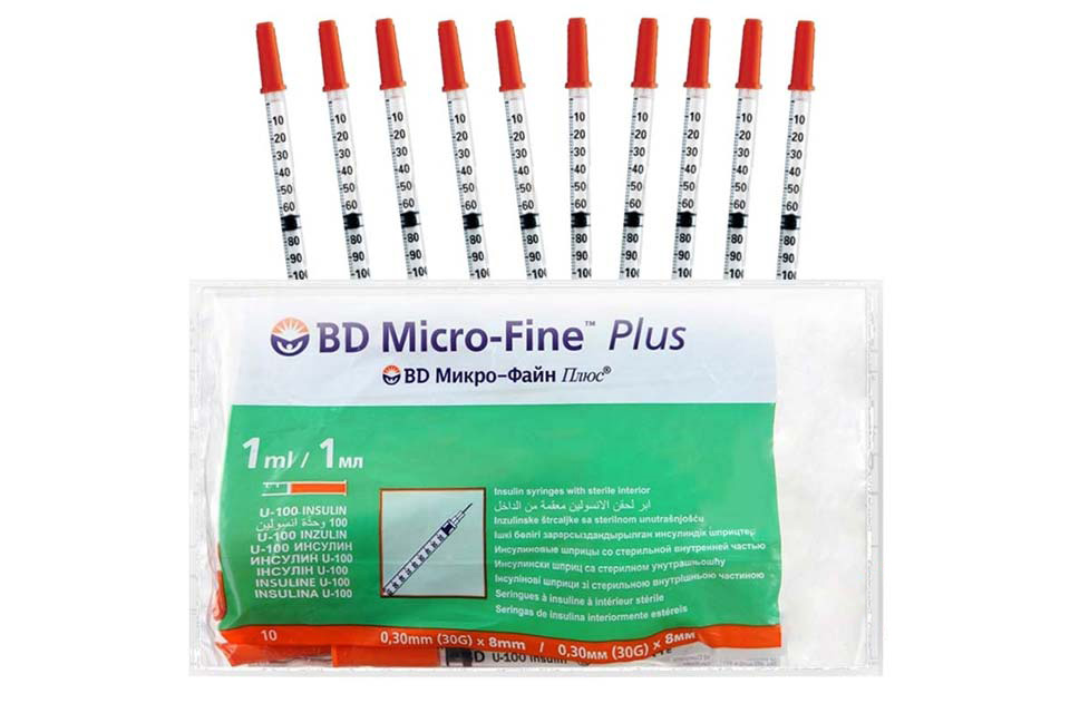 BD MICRO FINE PLUS 1ML INSULIN SYRINGE 30G 10 PCS - Apotek Plus Pharmacy