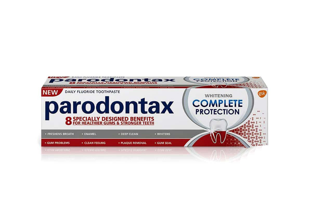 PARODONTAX TOOTHPASTE WHITENING COMPLETE PROTECTION 75ML - Apotek Plus Pharmacy