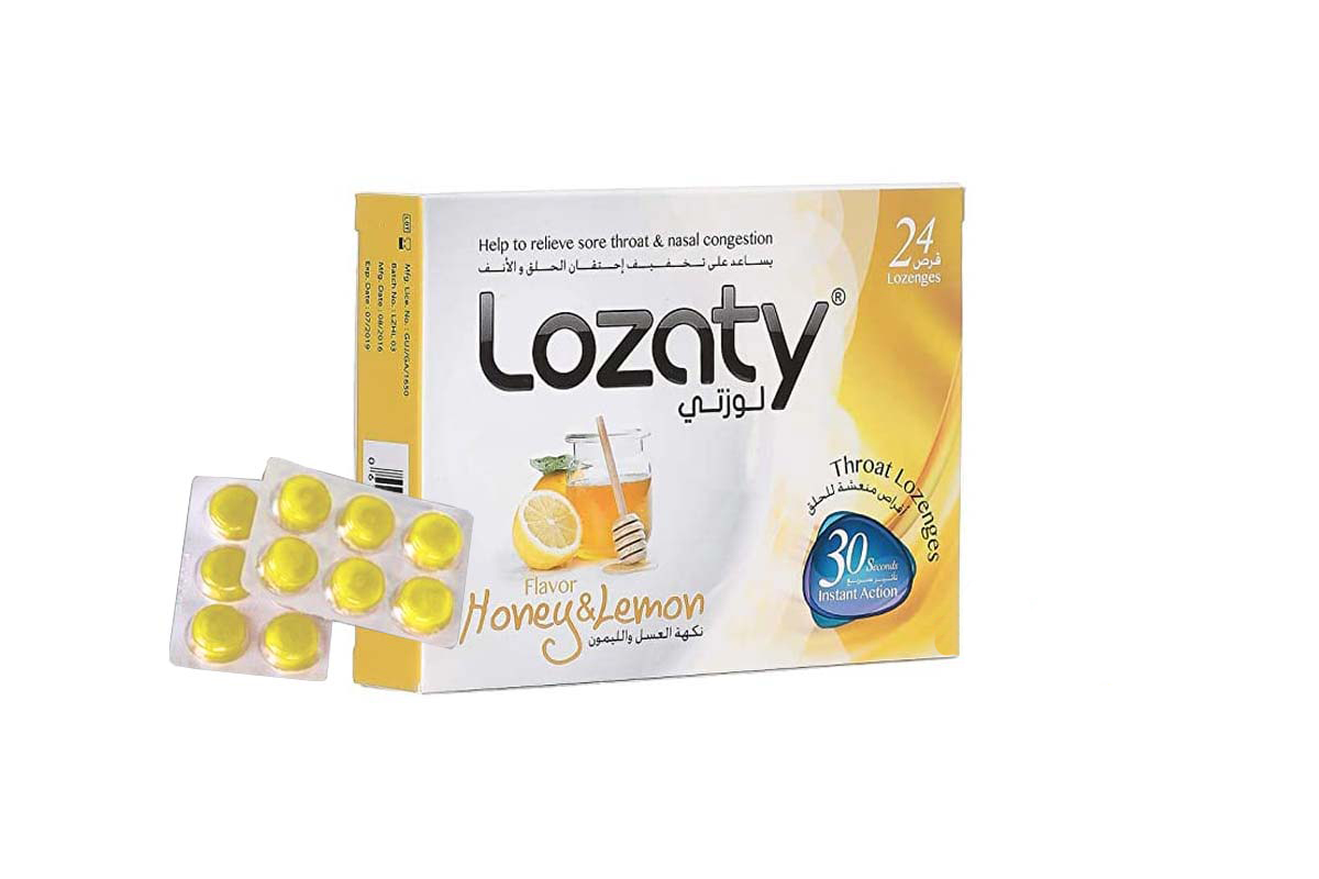 LOZATY HONEY AND LEMON FLAVOR 24 LOZENGES - Apotek Plus Pharmacy