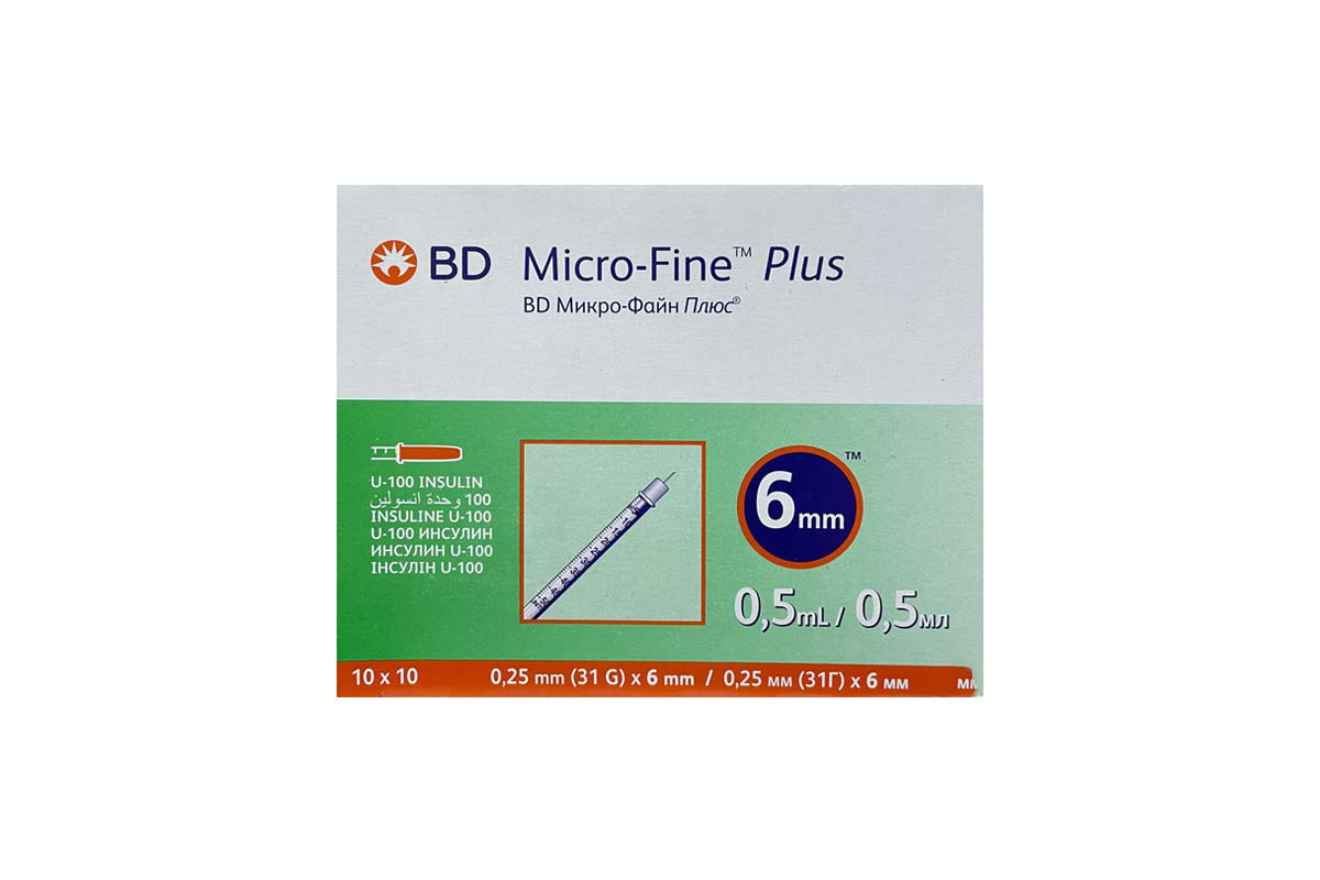 BD MICRO FINE PLUS 0.5ML  6MM 31GM 100 PCS - Apotek Plus Pharmacy