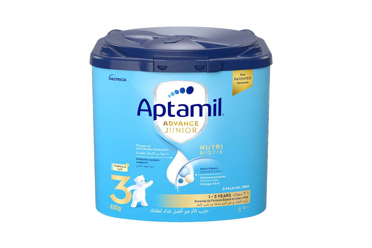 APTAMIL ADVANCE JUNIOR NO3 FROM 1 TO  3 YEARS VANILLA 400 GM - Apotek Plus Pharmacy