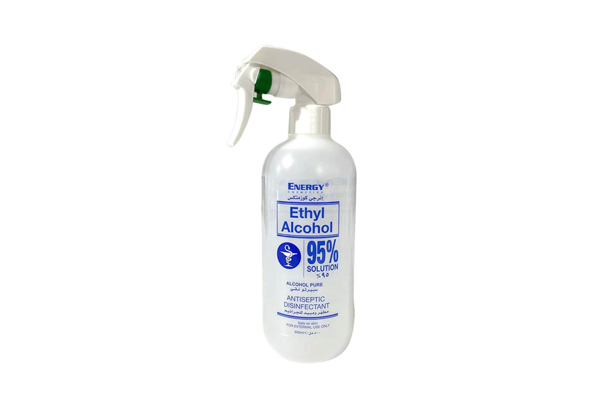ENERGY ETHYL ALCOHOL 95% SOLUTION SPRAY 500 ML - Apotek Plus Pharmacy