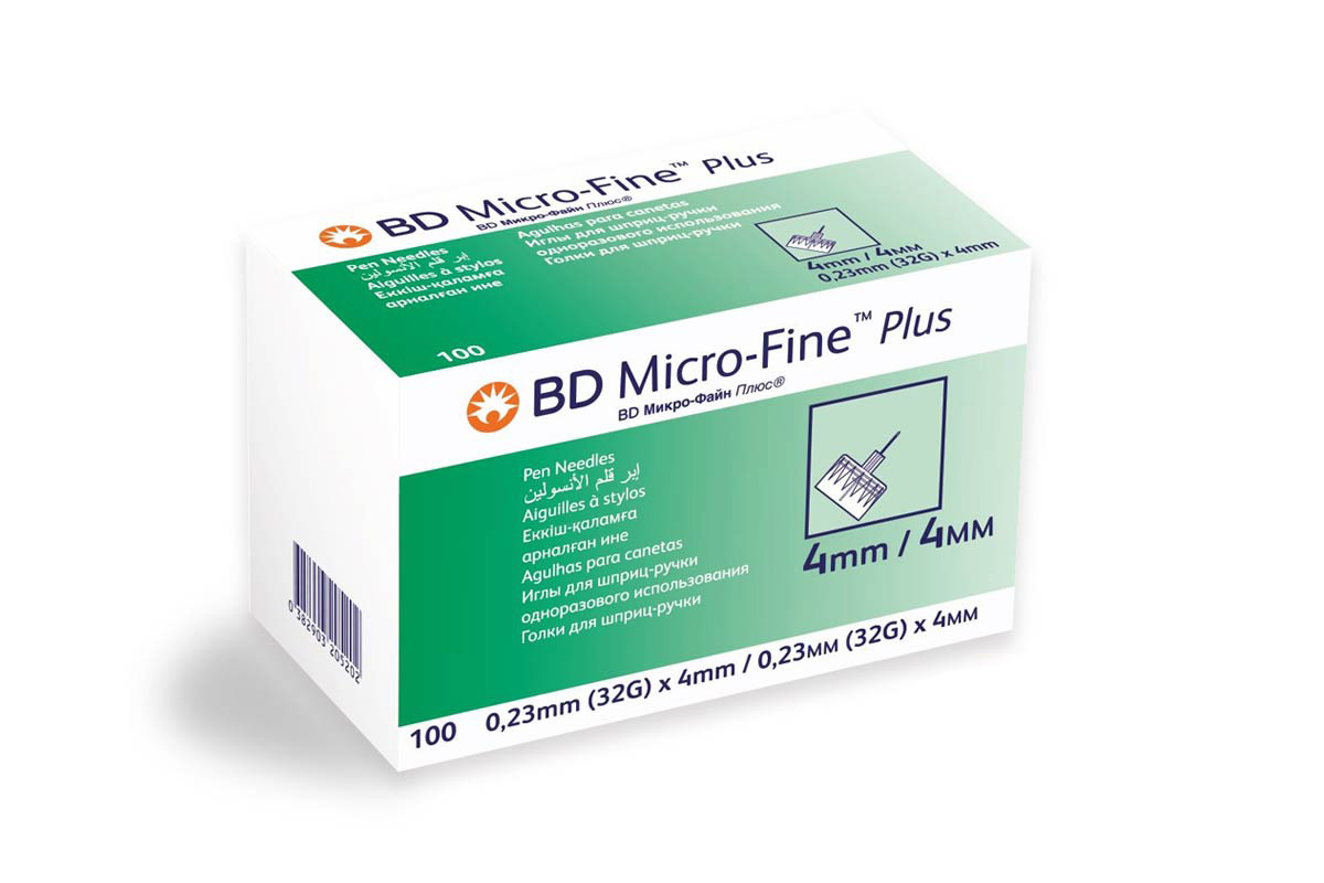 BD MICRO FINE PLUS 4MM 4MM 32G 100 PCS - Apotek Plus Pharmacy