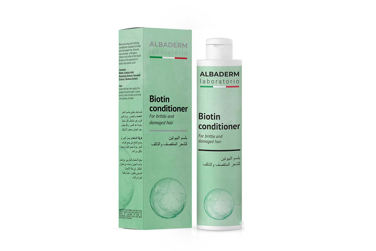 ALBADERM BIOTIN AND ROSEMARY CONDITIONER FOR DAMAGED HAIR 200 ML - Apotek Plus Pharmacy