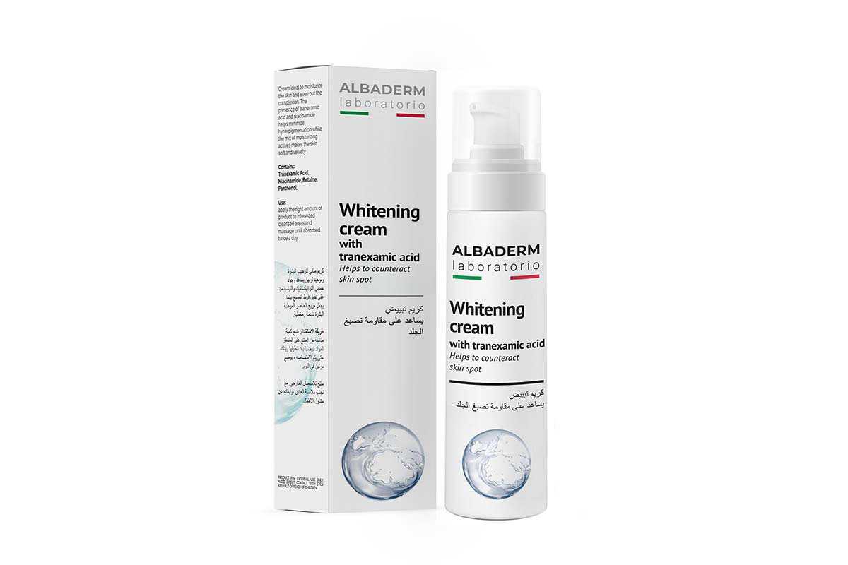 ALBADERM WHITENING CREAM WITH TRANEXAMIC ACID AND NIACINAMIDE 50 ML - Apotek Plus Pharmacy