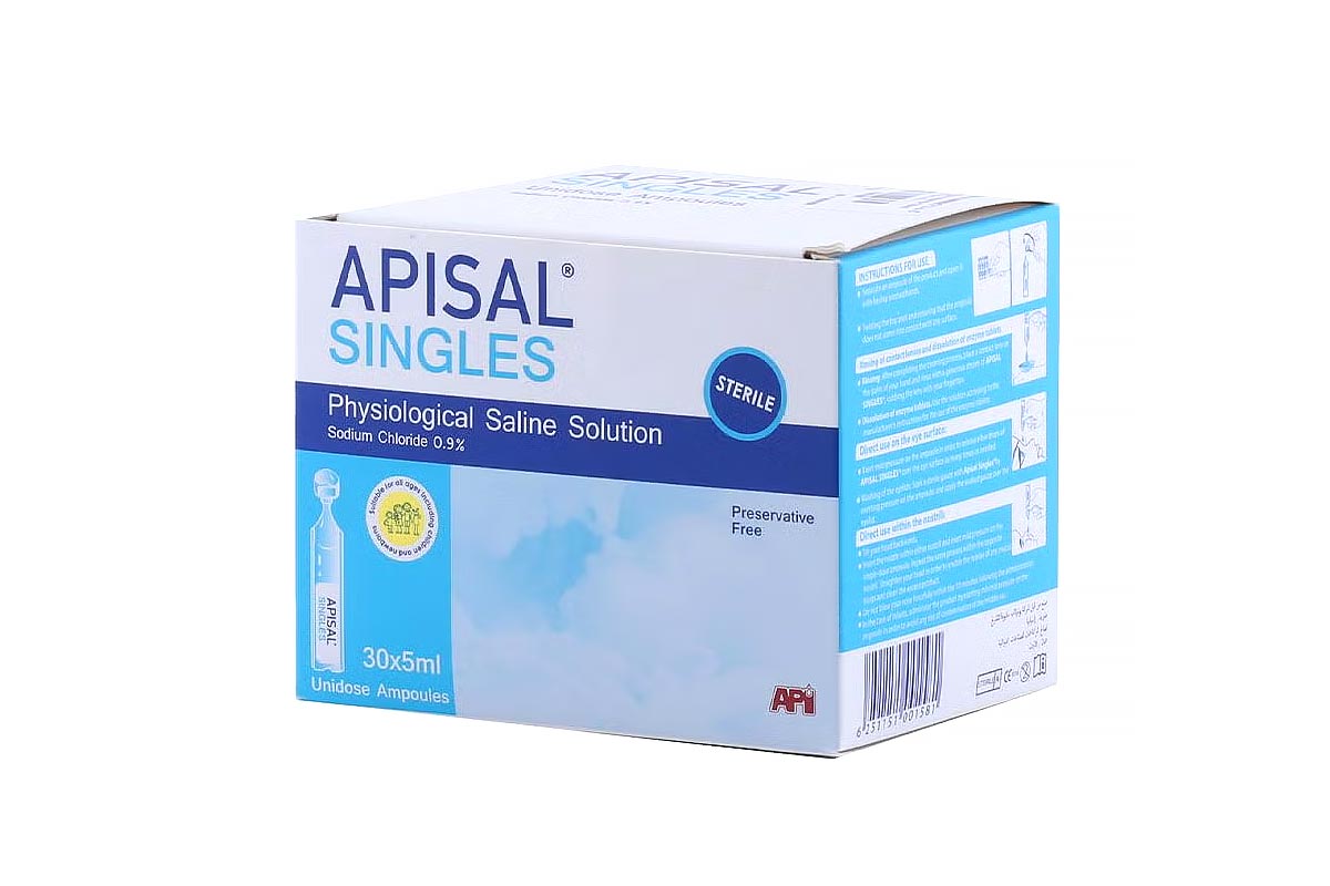 APISAL SINGLES SALINE SOLUTION 30X5ML - Apotek Plus Pharmacy