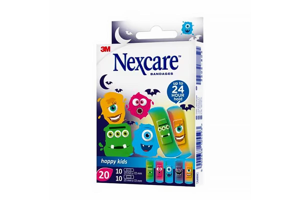 NEXCARE KIDS BANDAGES MONSTERS ASSORTED 20PCS - Apotek Plus Pharmacy