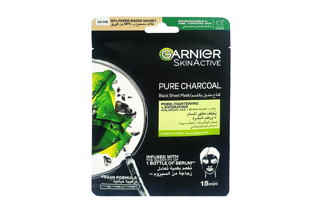 GARNIER SKINACTIVE FACEMASK PURE CHARCHOL 28G - Apotek Plus Pharmacy