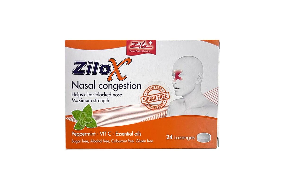 ZILOX NASAL CONGESTION PEPPERMINT VITAMIN C 24 LOZENGES - Apotek Plus Pharmacy