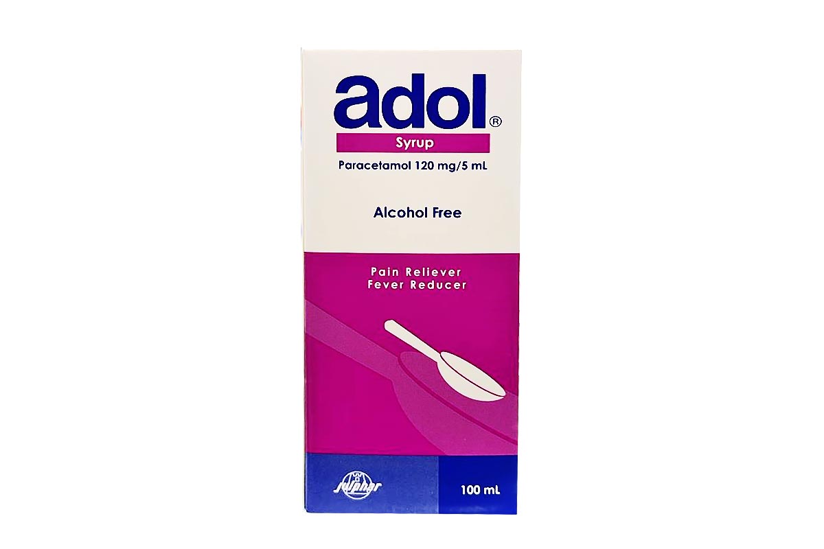 ADOL SYRUP PARCETAMOL 120MG 5ML ALCOHOL FREE 100ML - Apotek Plus Pharmacy