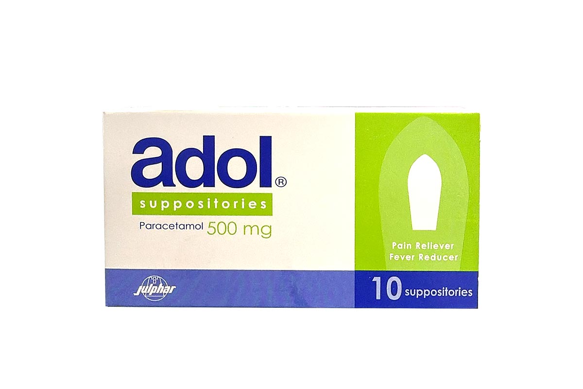 ADOL 500MG 10 SUPPOSITORIES - Apotek Plus Pharmacy