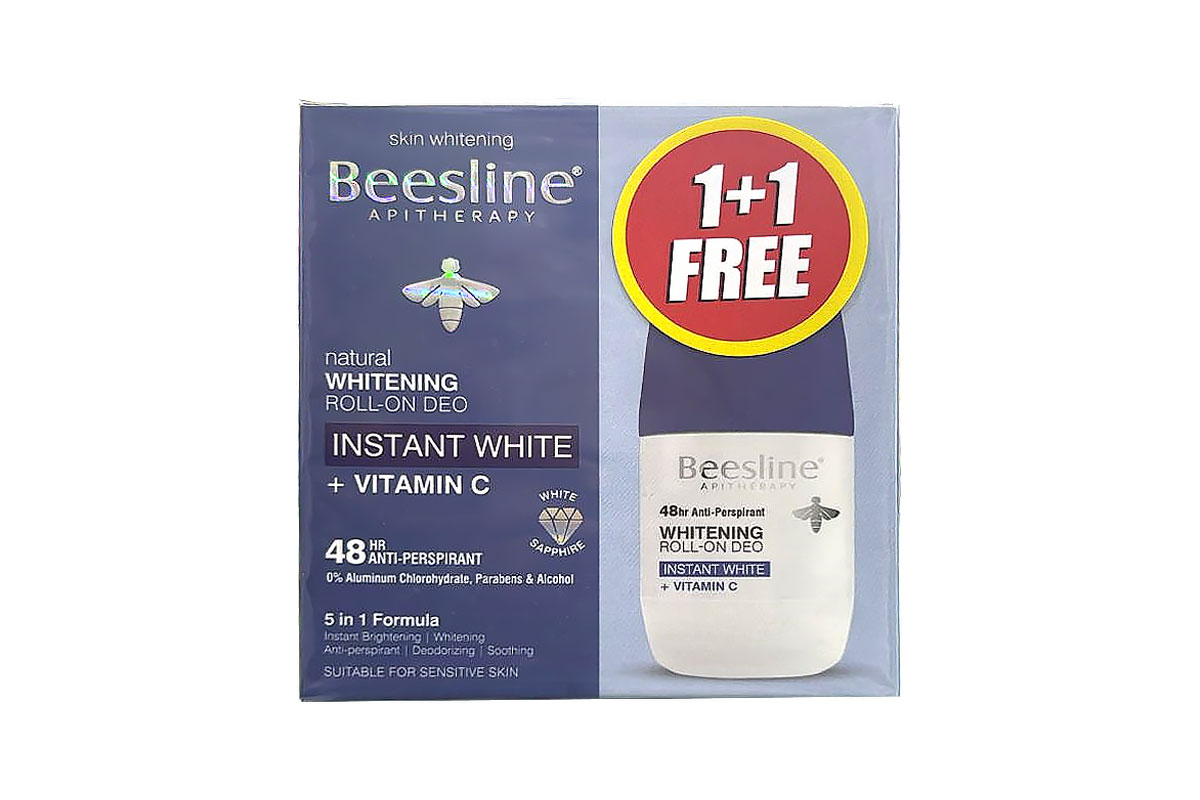 BUY1 GET1 BEESLINE WHITE DEO ROLLON WHITE PLUS VITAMIN C  48HOURS  50ML - Apotek Plus Pharmacy
