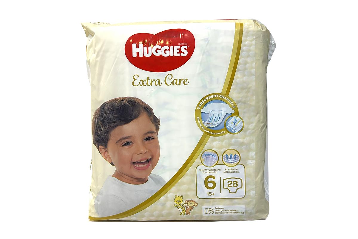 HUGGIES EXTRA CARE DIAPERS NO 6 FROM 15 PLUS 28PCS - Apotek Plus Pharmacy