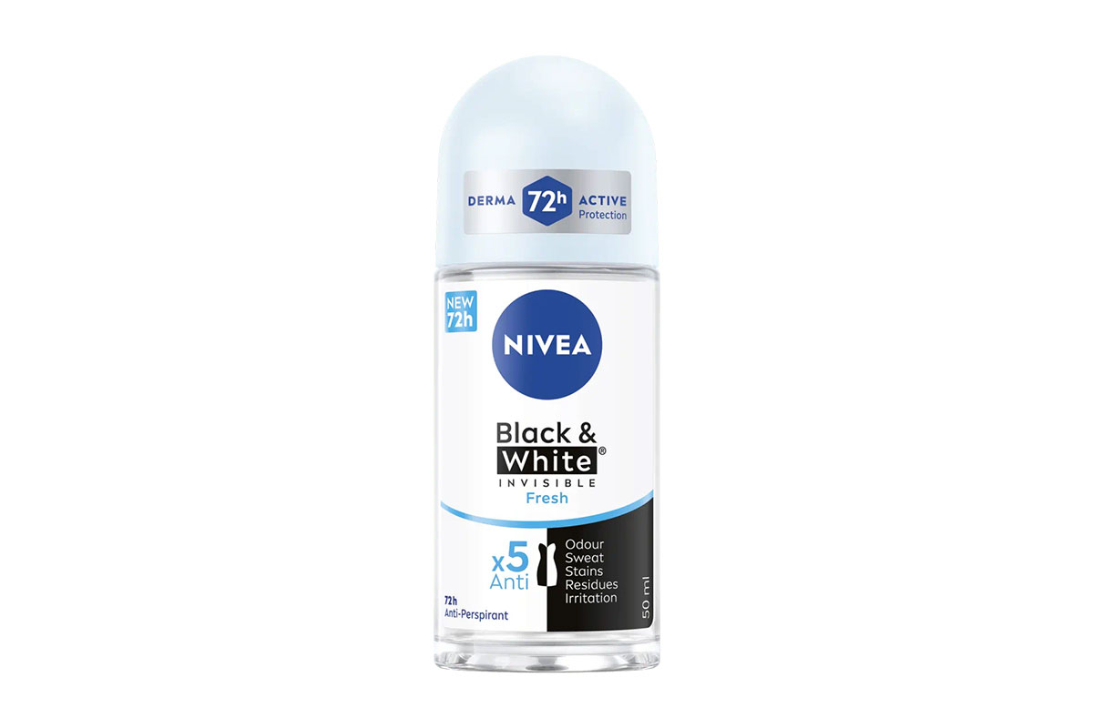 NIVEA BLACK AND WHITE 72HOURS INVISIBLE DEO ROLL ON 50ML - Apotek Plus Pharmacy