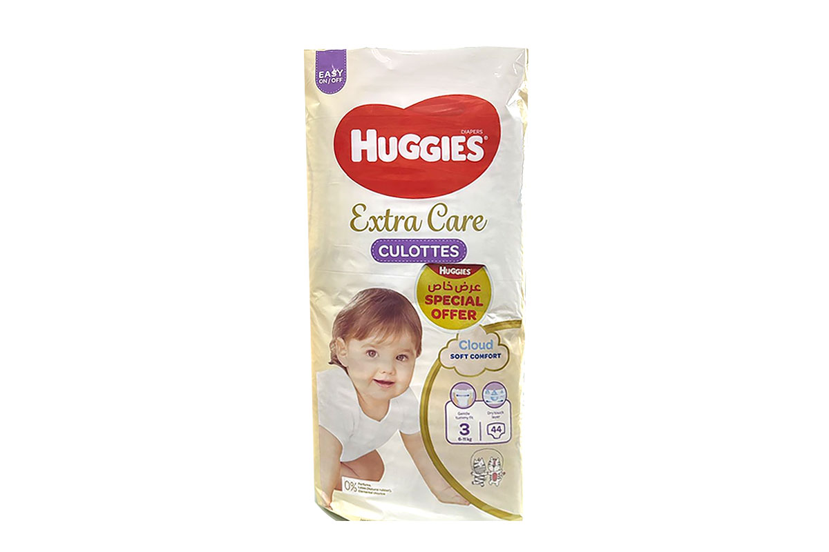 HUGGIES EXTRA CARE PANTS NO3 FROM 6 TO11 KG 44PANTS - Apotek Plus Pharmacy