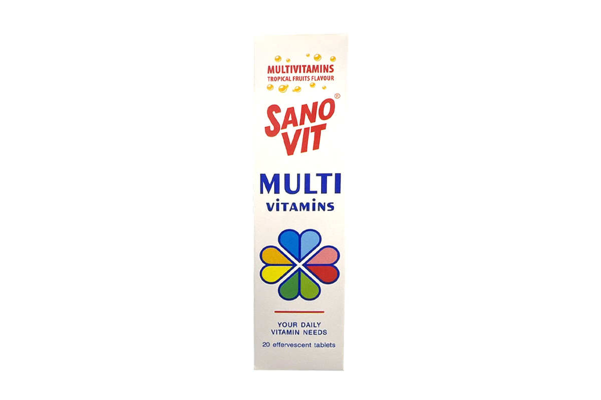 SANOVIT MULTIVITAMINS TROPICAL FRUIT FLAVOUR 20 EFFERVESCENT TABLETS - Apotek Plus Pharmacy
