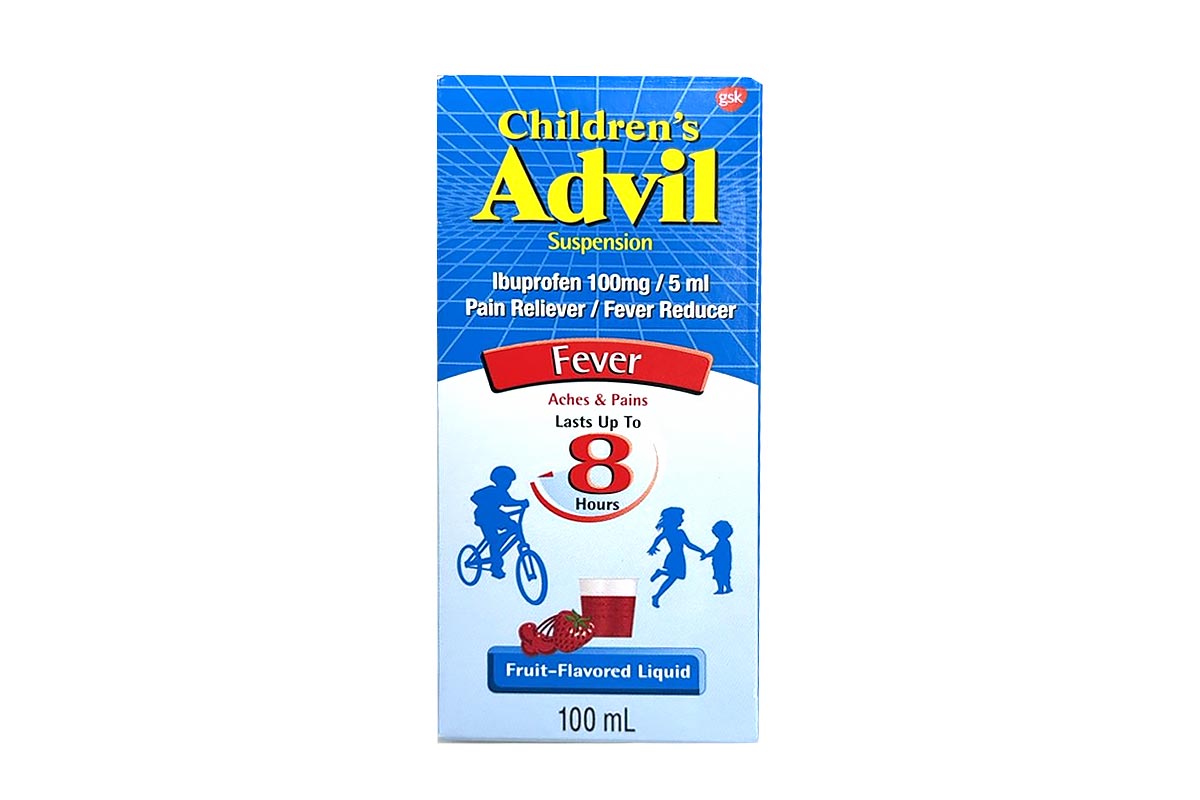 ADVIL CHILDRENS 100MG FRUIT FLAVOURED SUSPENSION 100ML - Apotek Plus Pharmacy