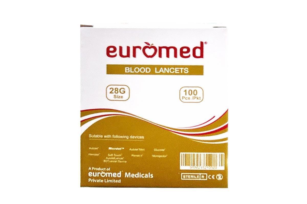EUROMED BLOOD LANCETS 28G 100 PIECES - Apotek Plus Pharmacy