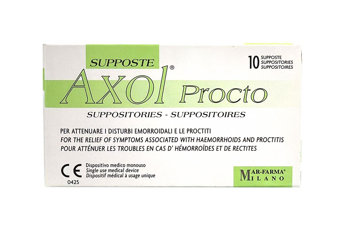 AXOL PROCTO FOR HAEMORROIDS 10 SUPPOSITORIES - Apotek Plus Pharmacy
