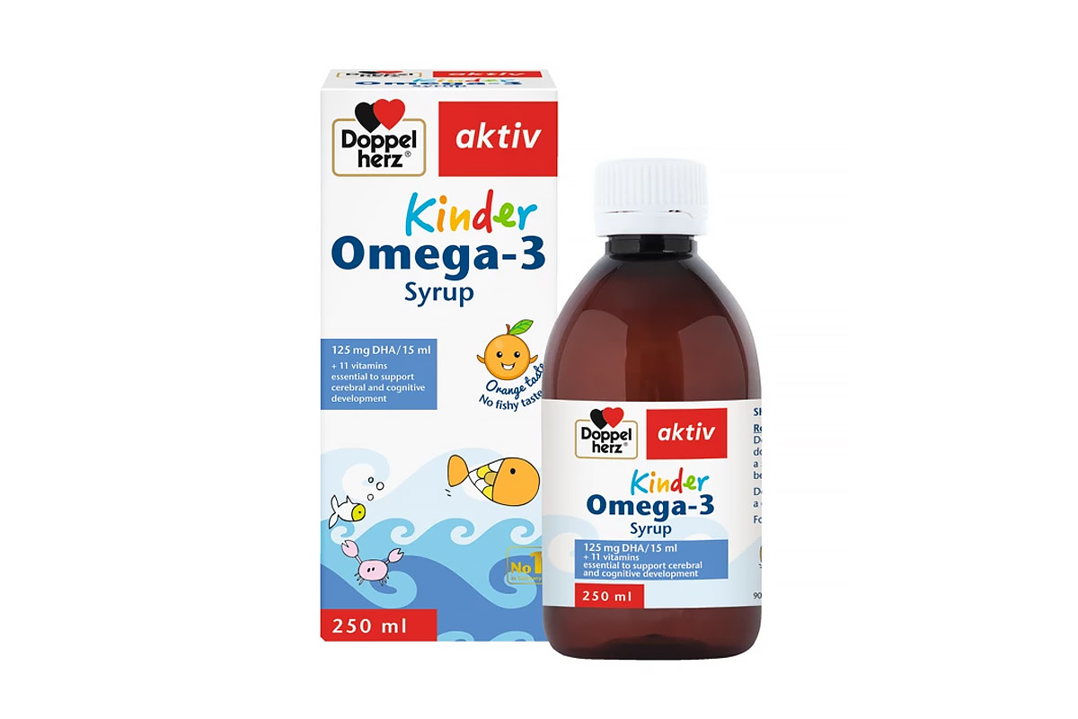 DOPPEL HERZ AKTIV KINDER OMEGA 3 SYRUP 250ML - Apotek Plus Pharmacy