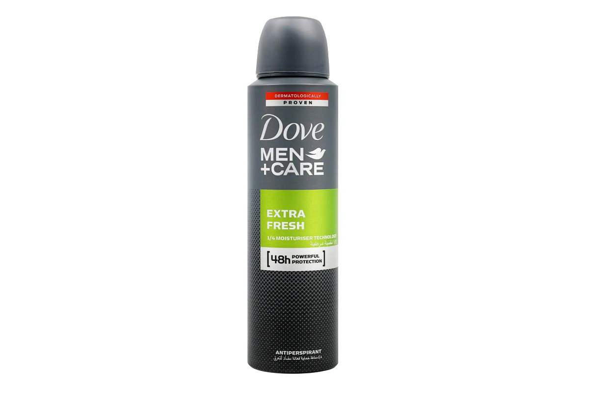 DOVE MEN PLUS CARE EXTRA FRESH 48H ANTIPERSPIRANT SPRAY 150ML - Apotek Plus Pharmacy