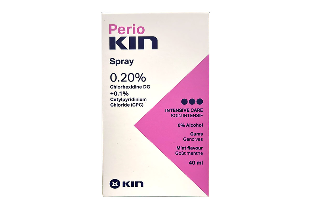 KIN PERIO 0.20% CHLORHEXIDINE PLUS 0.1% CETYLPYRIDINIUM CHLORIDE SPRAY MINT FLAVOUR 40ML - Apotek Plus Pharmacy