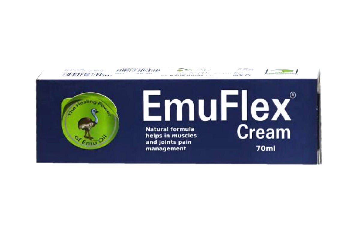 EMUFLEX MUSCLES AND JOINTS PAIN RELIEF CREAM 70ML - Apotek Plus Pharmacy