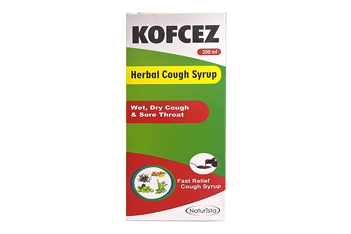 KOFCEZ HERBAL WET AND DRY AND SORE THROAT COUGH SYRUP 200ML - Apotek Plus Pharmacy