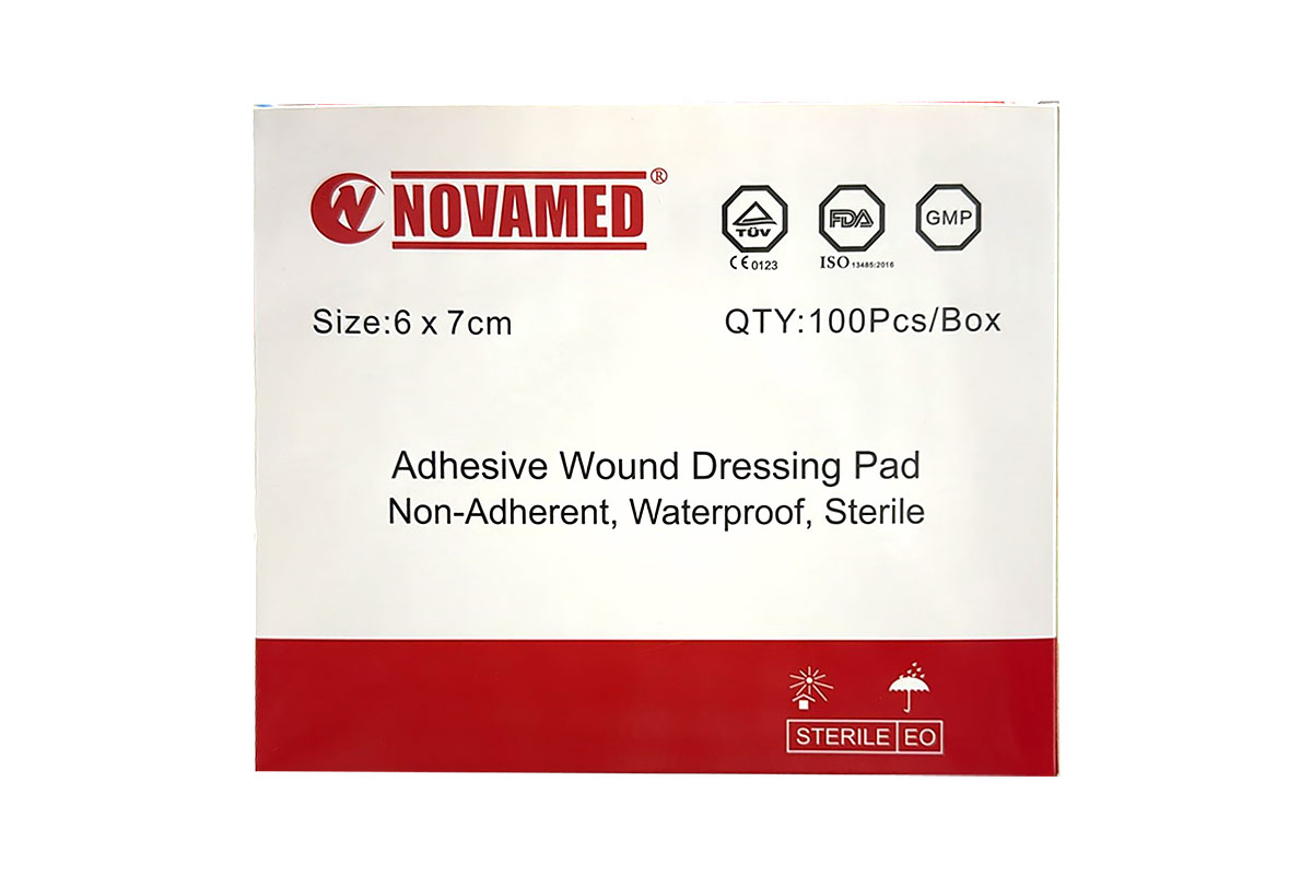 NOVAMED ADHESIVE STERILE WATERPROOF WOUND DRESSING PADS 6X7CM 5 PIECES - Apotek Plus Pharmacy
