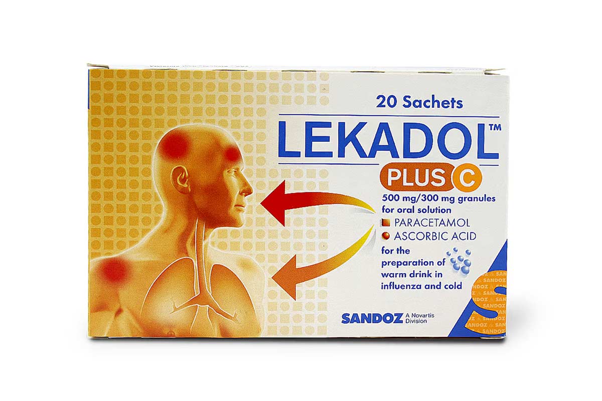 LEKADOL PLUS C PARACETAMOL 500MG AND ASCORBIC 300MG 20 SACHETS - Apotek Plus Pharmacy