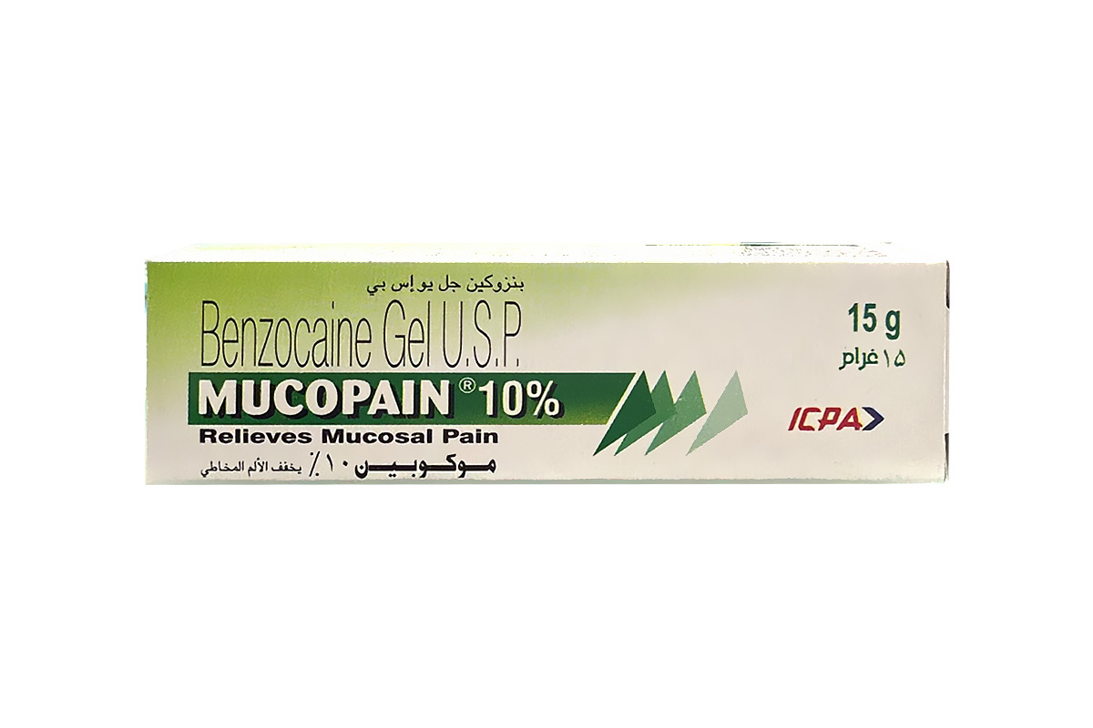 MUCOPAIN 10% RELIEVES MUCOSAL PAIN GEL 15GM - Apotek Plus Pharmacy