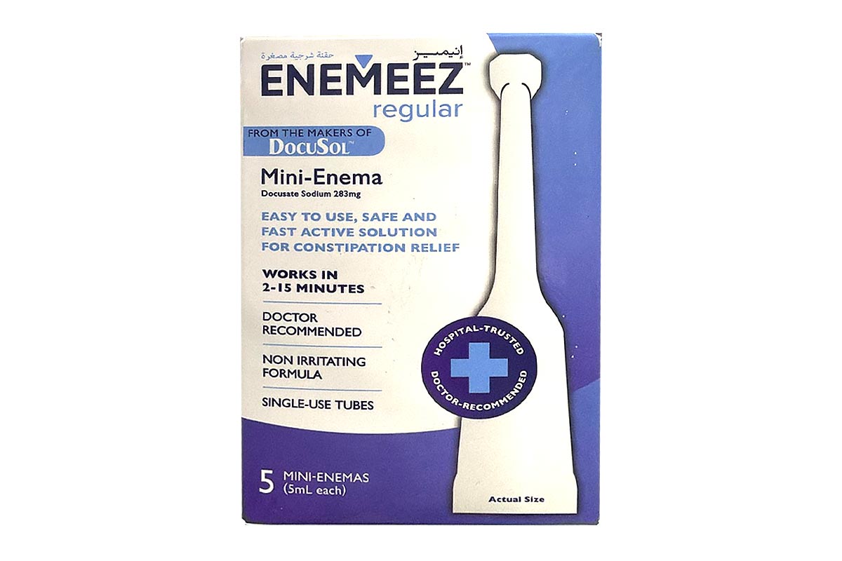 ENEMEEZ MINI ENEMA REGULAR 283MG RELIEF CONSTIPATION 5 TUBES - Apotek Plus Pharmacy