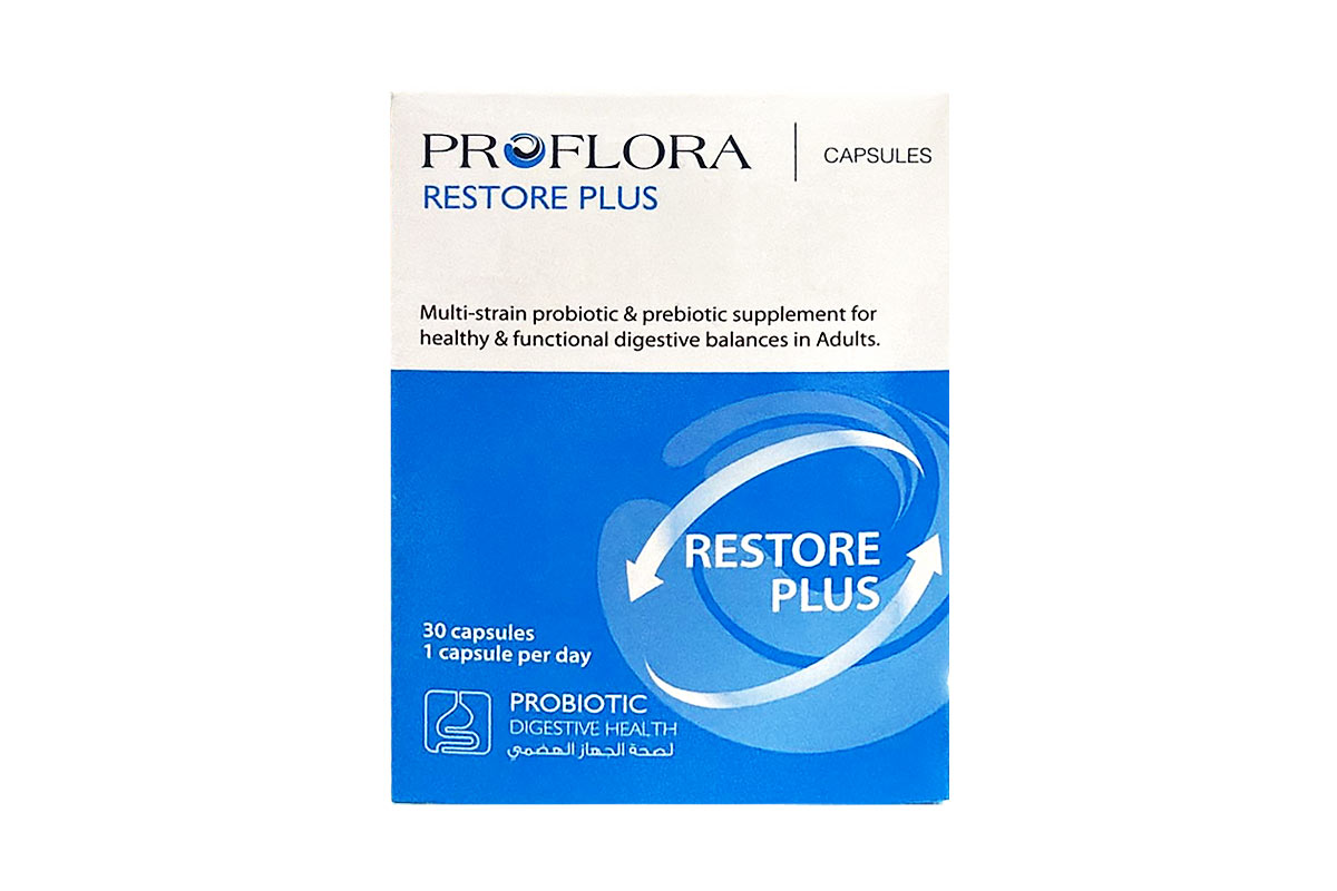PROFLORA RESTORE PLUS PROBIOTIC AND PREBIOTIC 30 CAPSULES - Apotek Plus Pharmacy