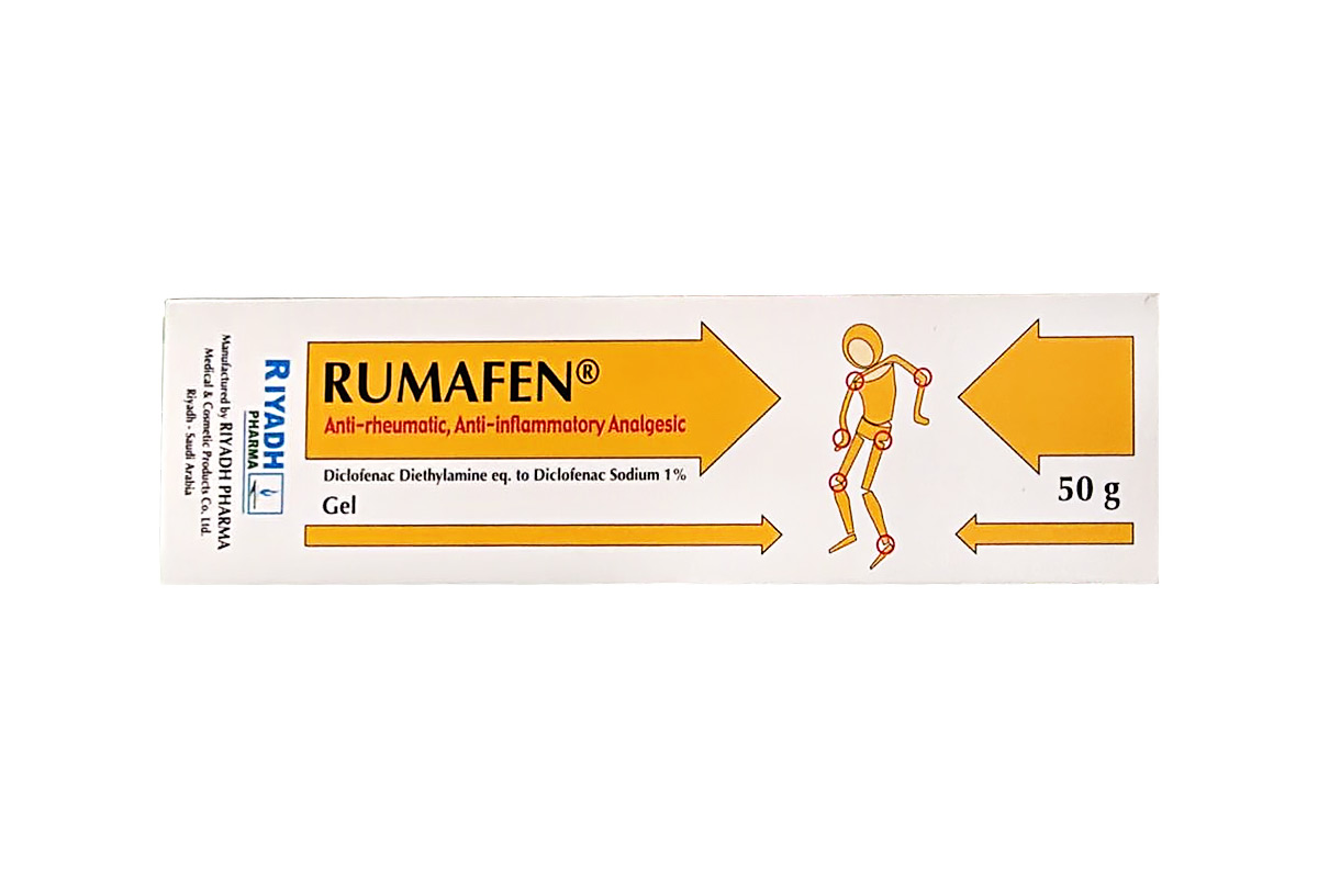 RUMAFEN DICLOFENAC SODIUM 1% GEL 50GM - Apotek Plus Pharmacy