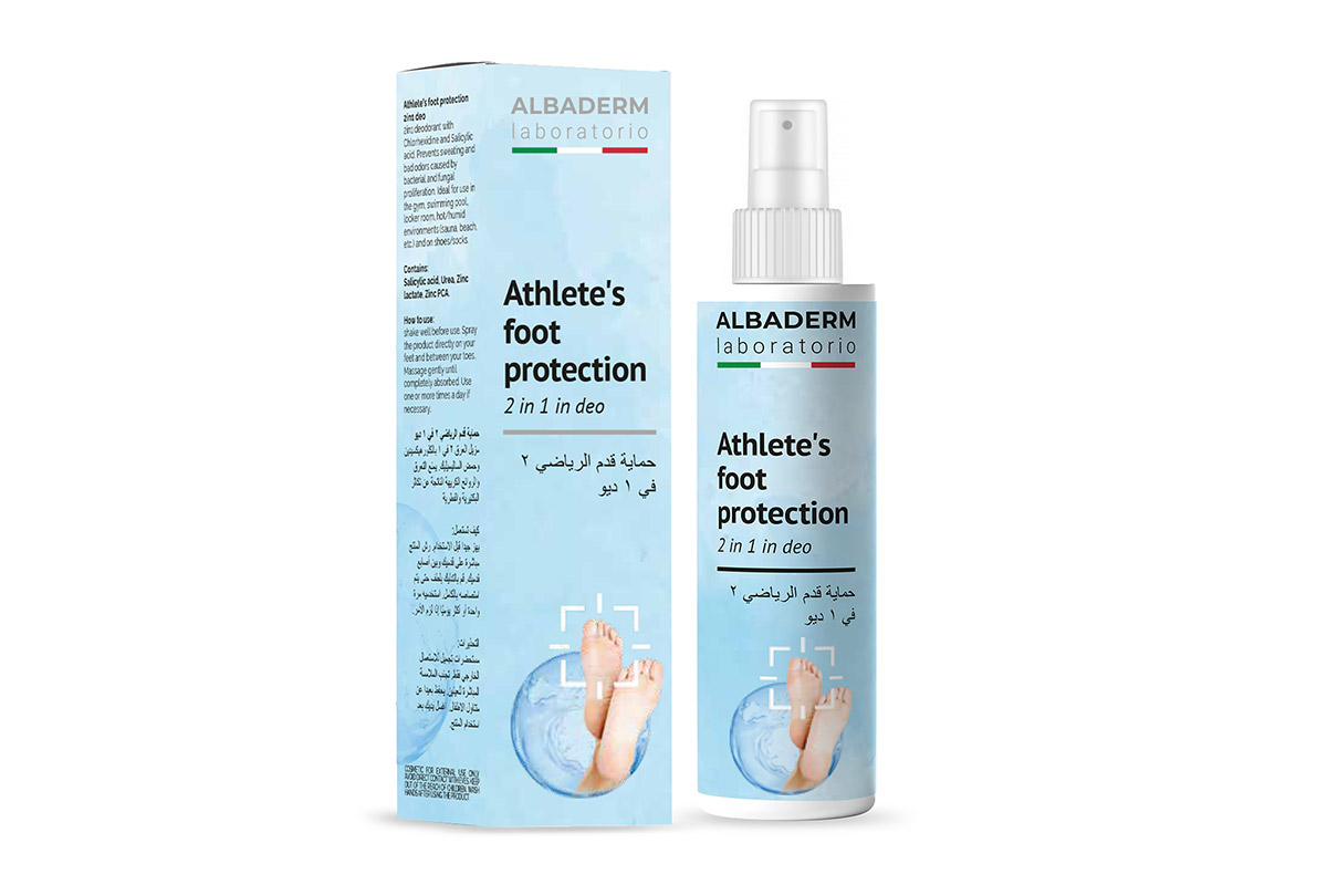 ALBADERM ATHLETES FOOT PROTECTION 2 IN 1 IN DEO SPRAY  100 ML - Apotek Plus Pharmacy