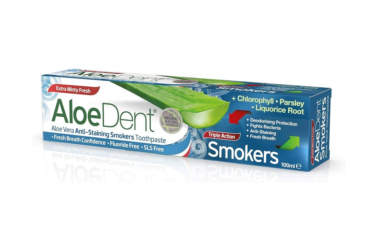 ALOEDENT ALOEVERA ANTI STAINING SMOKERS EXTRA MINTY FRESH TOOTHPASTE 100ML - Apotek Plus Pharmacy