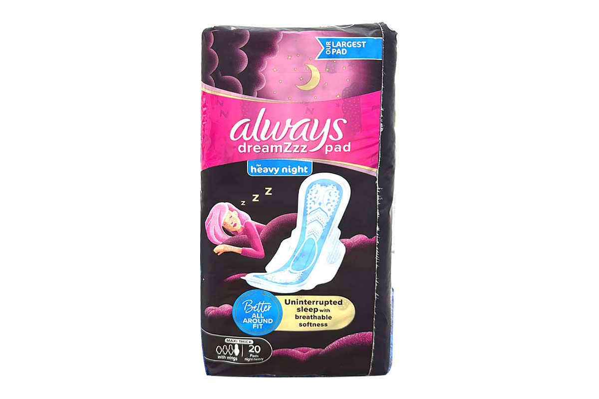 ALWAYS DREAMZ BREATHABLE SOFT MAXI THICK NIGHT WITH WINGS 20 PADS - Apotek Plus Pharmacy