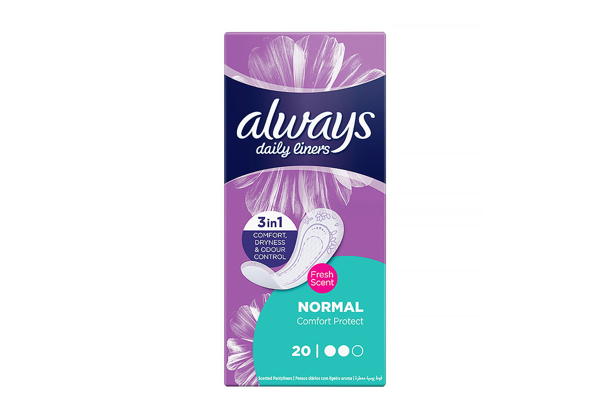 ALWAYS DAILY LINERS 3 IN 1 FRESH SCENT NORMAL 20 PANTY LINERS - Apotek Plus Pharmacy