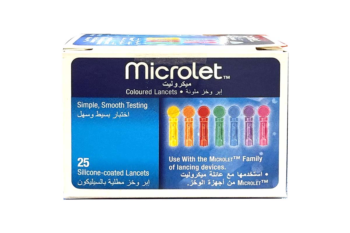 MICROLET COLOURED LANCETS 25 PIECES - Apotek Plus Pharmacy