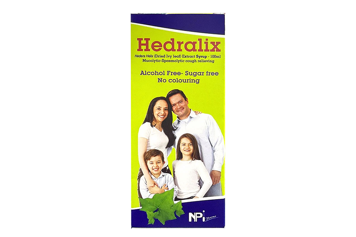 HEDRALIX MUCOLYTIC AND  SPASMOLYTIC COUGH SYRUP 100ML - Apotek Plus Pharmacy