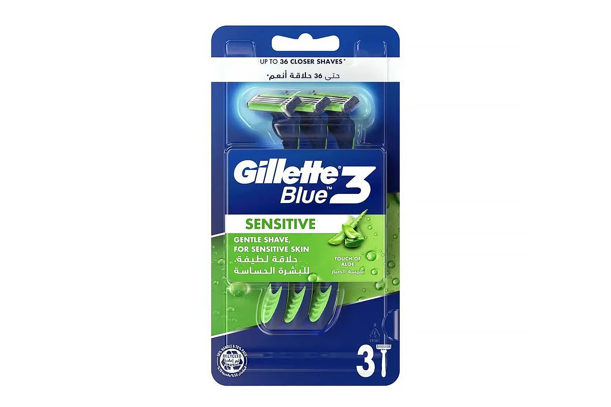 GILLETTE BLUE 3 SENSITIVE 3 RAZERS - Apotek Plus Pharmacy