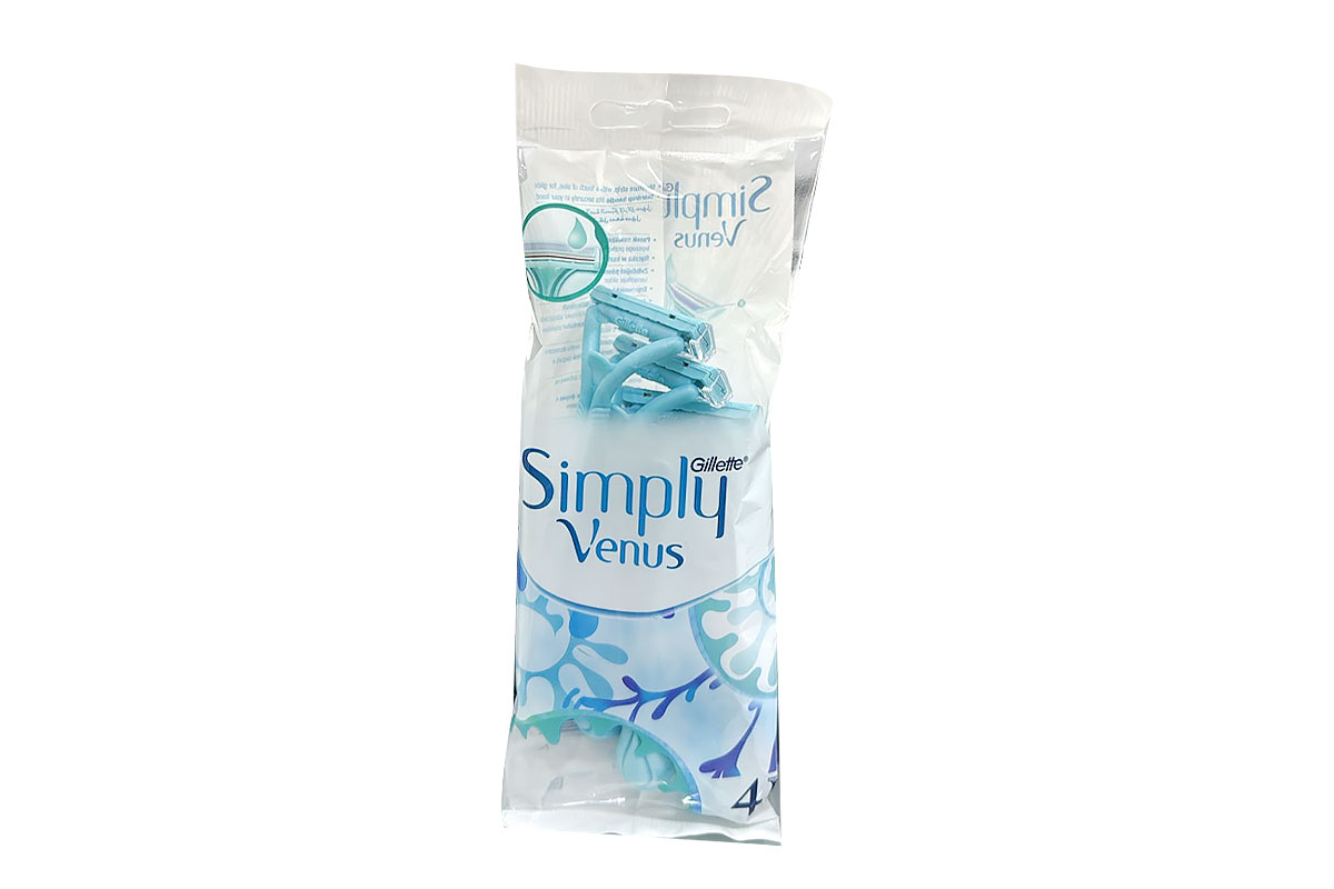 GILLETTE SIMPLY VENUS COLOUR BLUE 4 RAZORS - Apotek Plus Pharmacy