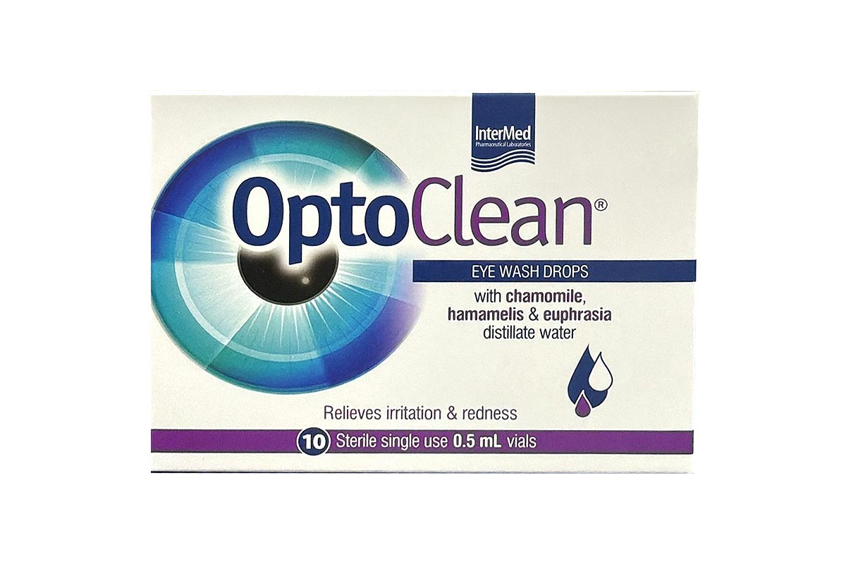INTERMED OPTOCLEAN EYE WASH DROPS SINGLE USE  0.5ML 10 VAILS - Apotek Plus Pharmacy