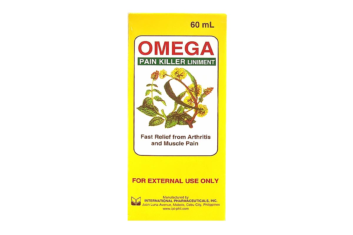 OMEGA PAIN KILLER LINIMENT FAST RELIEF FROM ARTHRITIS AND MUSCLE PAIN 60ML - Apotek Plus Pharmacy