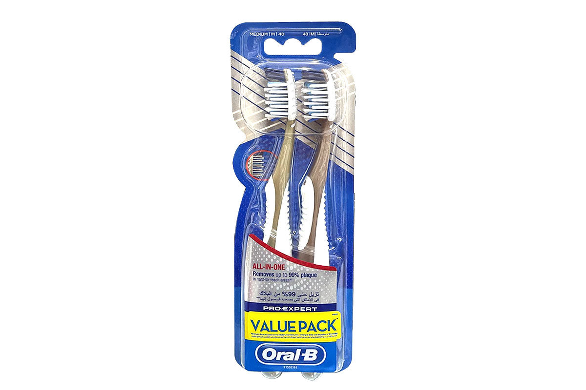 ORAL B PRO EXPERT ALL IN ONE TOOTHBRUSH  MEDIUM 2 PCS OFFER PACK - Apotek Plus Pharmacy
