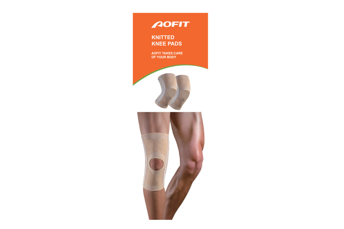 AOFIT KNITTED KNEE PADS OPEN PATEL ELASTIC SIZE L 1 PCS - Apotek Plus Pharmacy